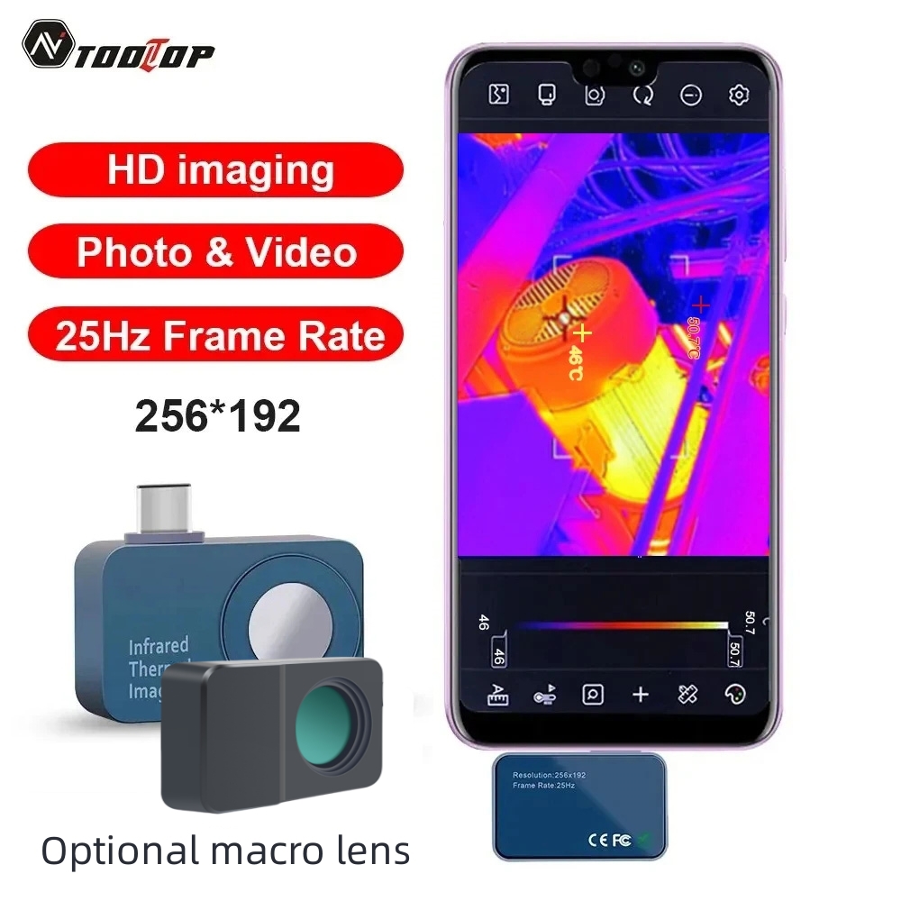 Infiray P2 Pro Macro Lens - TOOLTOP T7 256*192 Тепловизор Android Type-C