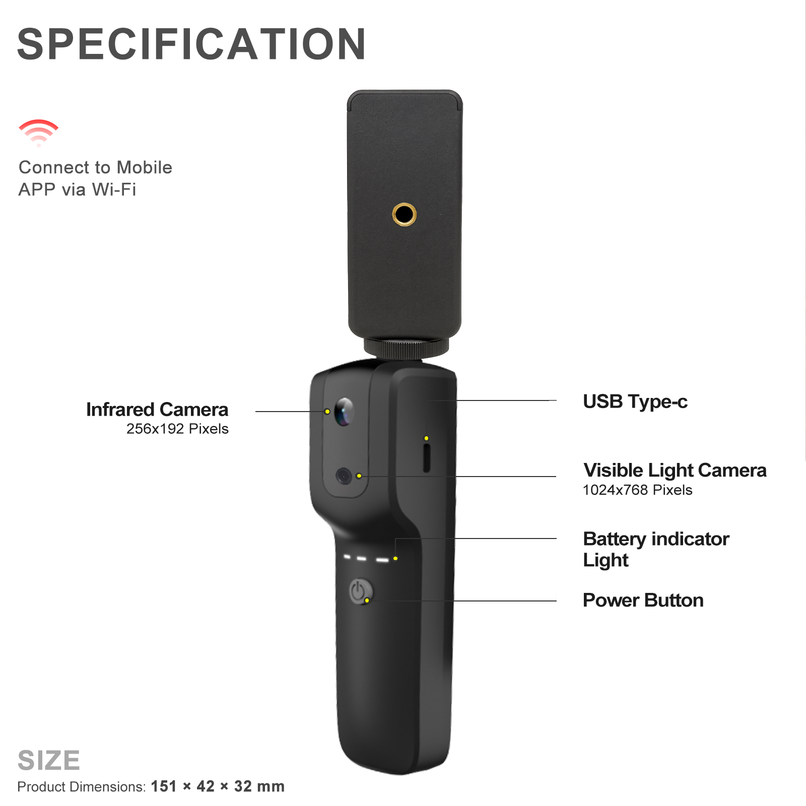 Портативный беспроводной тепло – обзор и цена Thermal Imaging Camera 256X192