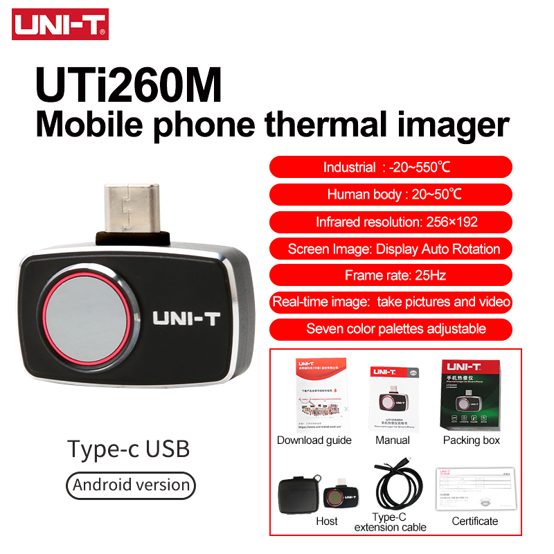 Тепловизор UNI-T для мобильног – обзор и цена Thermal Imaging Camera 256X192